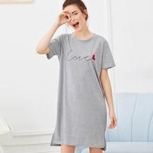 Romwe Heart & Letter Print Night Dress