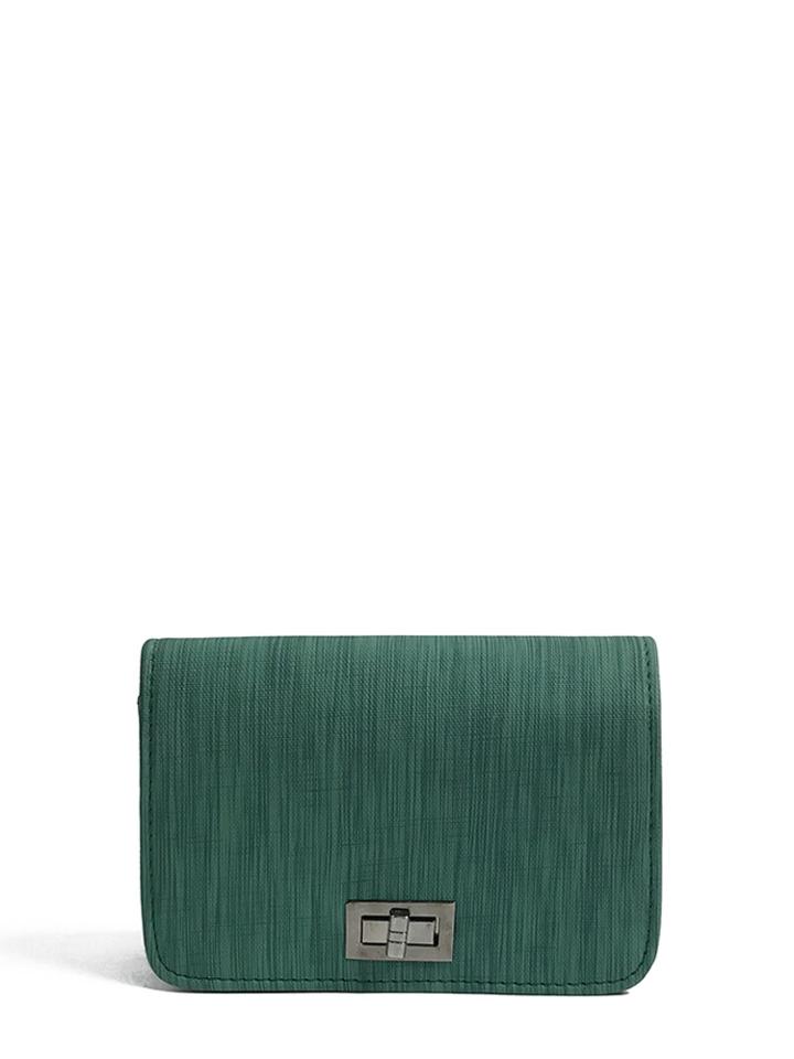 Romwe Twist Lock Flap Chain Crossbody Bag