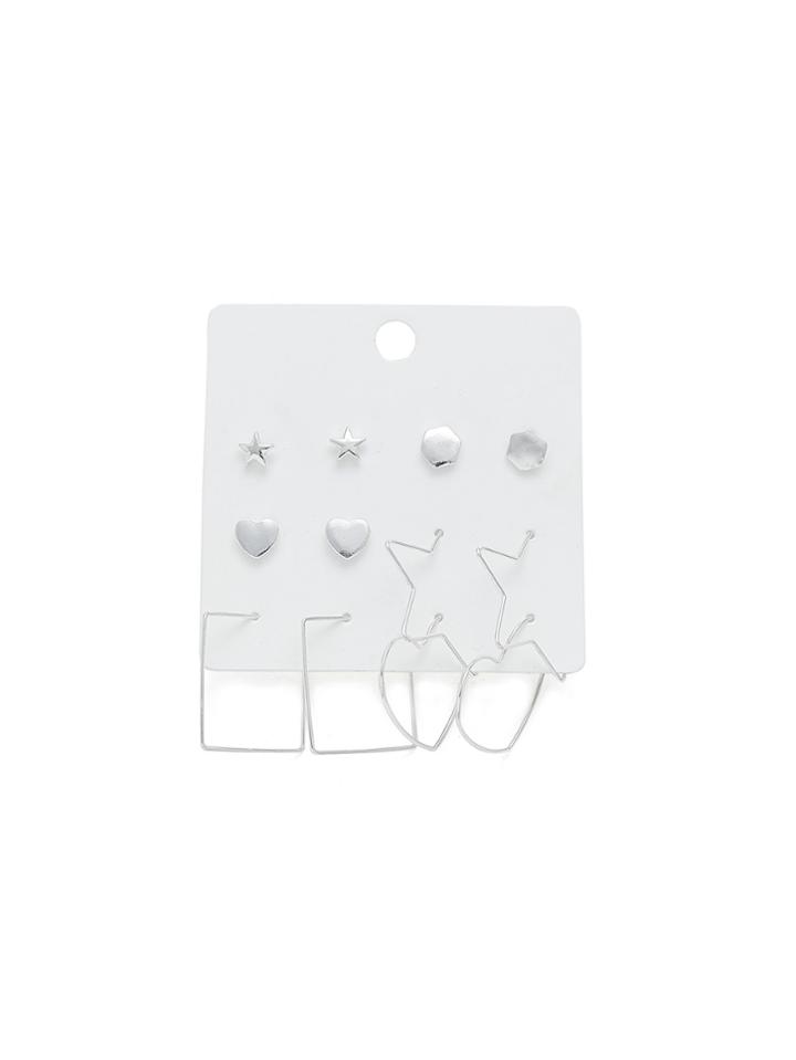 Romwe Heart & Star Design Earring Set
