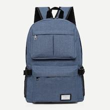 Romwe Pocket Front Canvas Backpack