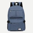 Romwe Pocket Front Canvas Backpack