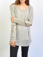 Romwe Round Neck Sequined Loose T-shirt