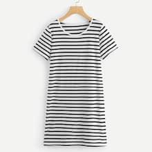 Romwe Striped Straight Dress