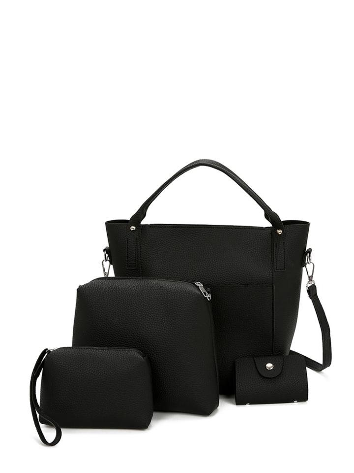 Romwe Pu Combination Bag Set 4pcs