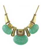 Romwe Green Turquoise Statement Collar Necklace