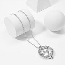 Romwe Hollow Round Pendant Chain Necklace