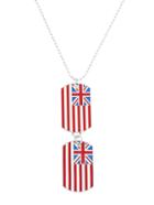 Romwe Silver Enamel Grand Union Flag Pendant Necklace
