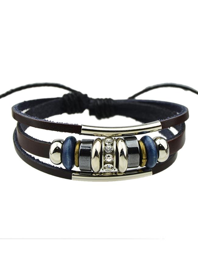 Romwe Pu Leather Adjustable Bracelet