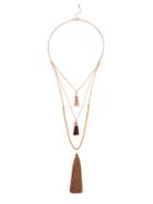 Romwe Tassel Detail Layered Chain Necklace