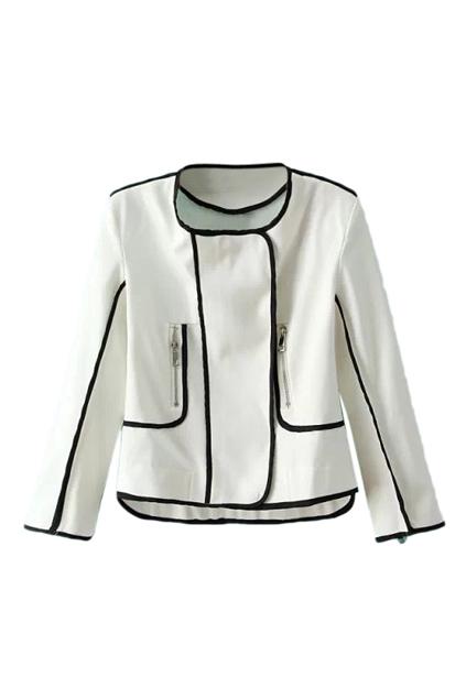 Romwe Dual-tone White Coat