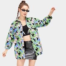Romwe Camouflage Print Single Breasted Coat