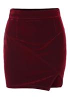 Romwe Split Bodycon Wine Red Skirt