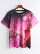 Romwe Starry Space Print T-shirt