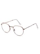 Romwe Brown Thin Frame Clear Lens Glasses