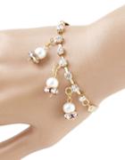 Romwe Cheap Gold Plated With Hanging Fake Pearl Charm Bracelet 2015