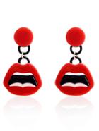 Romwe Lip Drop Earrings