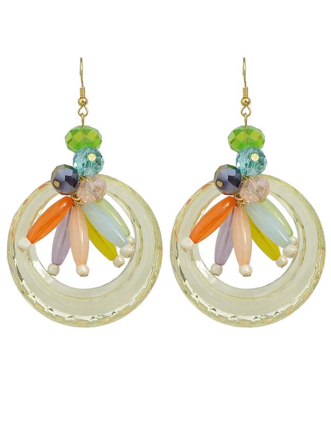 Romwe Crystal Large Hoop Earrings