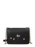 Romwe Flower Embroidery Pu Crossbody Chain Bag