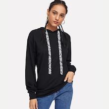Romwe Solid Tunic Hoodie