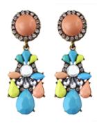 Romwe Colorful Gemstone Daily Wear Earrings