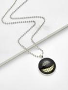 Romwe Luminous Horror Teeth Pendant Chain Necklace