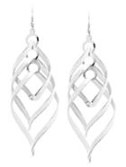 Romwe Silver Geometric Matte Drop Earrings