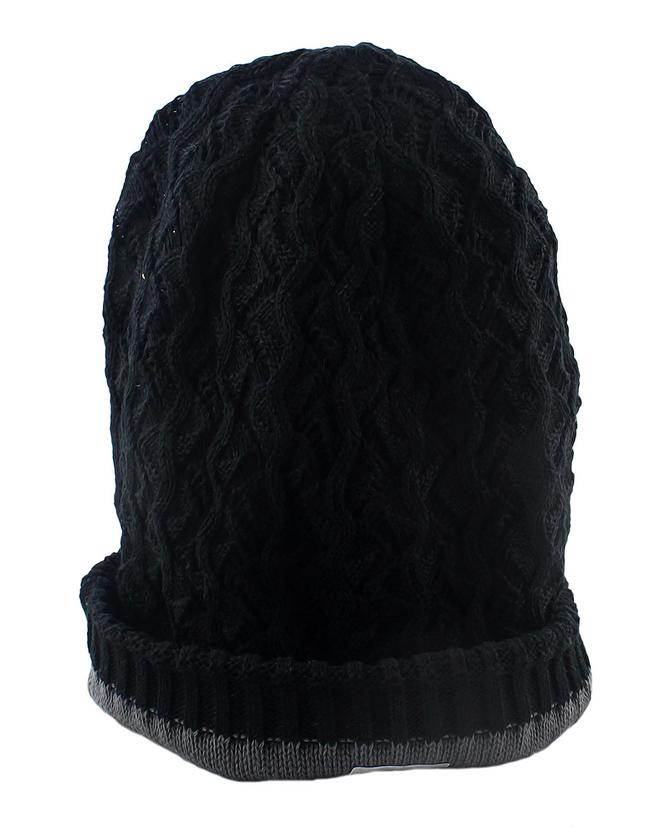 Romwe Fashionable Woolen Black Ladies Knitted Beanie Hat