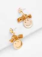 Romwe Knot & Hollow Emoji Design Drop Earrings