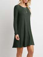 Romwe Dark Green Long Sleeve Designer Casual Dress