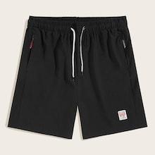 Romwe Men Zip Pocket Drawstring Waist Shorts