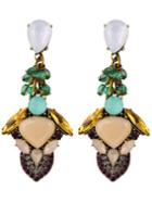 Romwe Drop Gemstone Earrings