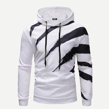 Romwe Guys Striped Hoodie