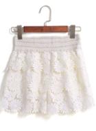 Romwe Lace Crochet Skirt Shorts