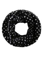 Romwe Black And White Marled Knit Scarf