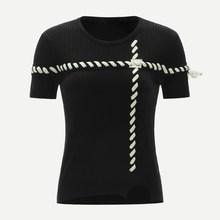 Romwe Drawstring Detail Ribbed Jumper