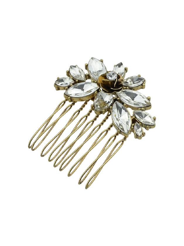 Romwe Rhinestone Luxury Flower Hair Combs Hair Accessories
