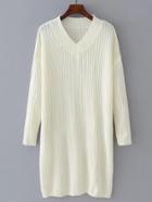 Romwe Ribbed Knit Sweater Dress