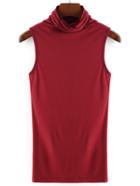 Romwe High Neck Red Tank Top