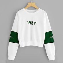 Romwe Embroidery Detail Cut Out Sleeve Sweatshirt