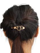 Romwe Gold Simple Geometric Hair Clip Frog Clip