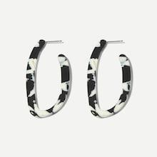 Romwe Cow Pattern Open Hoop Earrings