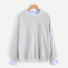 Romwe Plus Ruffle Sweatshirt