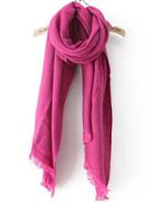 Romwe Frayed Rose Red Scarf