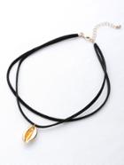 Romwe Shell Pendant Double Layer Necklace