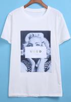 Romwe Marilyn Monroe Print White T-shirt