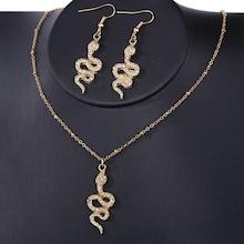 Romwe Snake Pendant Necklace & Earrings Set