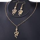 Romwe Snake Pendant Necklace & Earrings Set