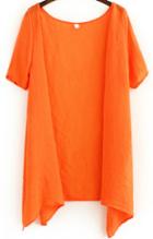 Romwe Short Sleeve Orange Top