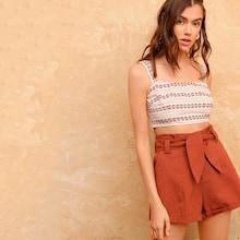 Romwe Mixed Print Zip Side Crop Top