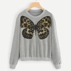Romwe Butterfly  Pattern Sweatshirt